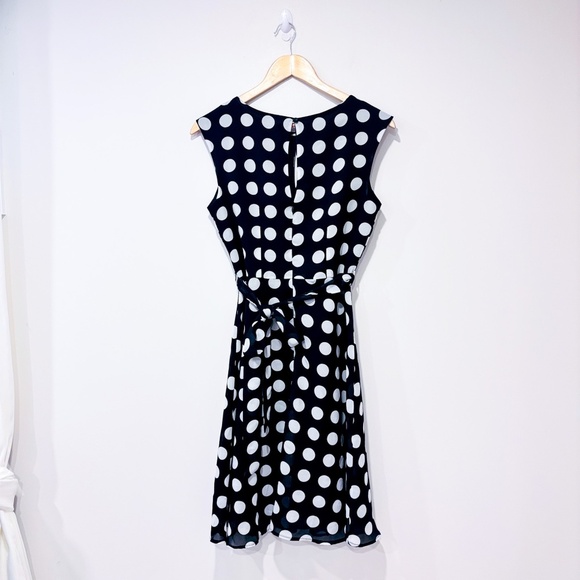 LORI M COLLECTION Black & White Polka Dot Fit & Flare Dress | Small * - Picture 2 of 6